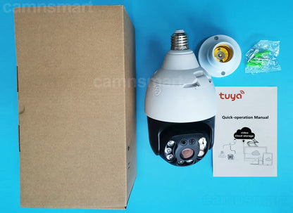 5MP Security IP Camera Onvif NVR E27 Light Bulb PTZ Video Surveillance Protection 256G System Smart Home Auto Tracking AI Human