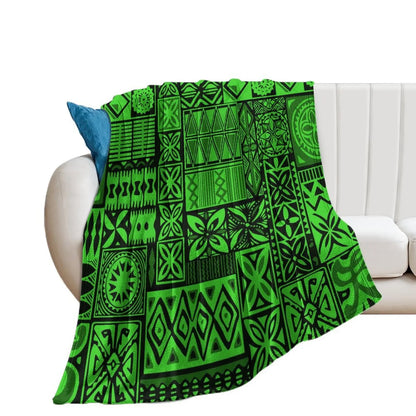 1MOQ Custom Print Sublimation Blankets Fiji Samoa Polynesian Tribal Winter Fleece Blanket Micro Plush Family Blanket for Kids