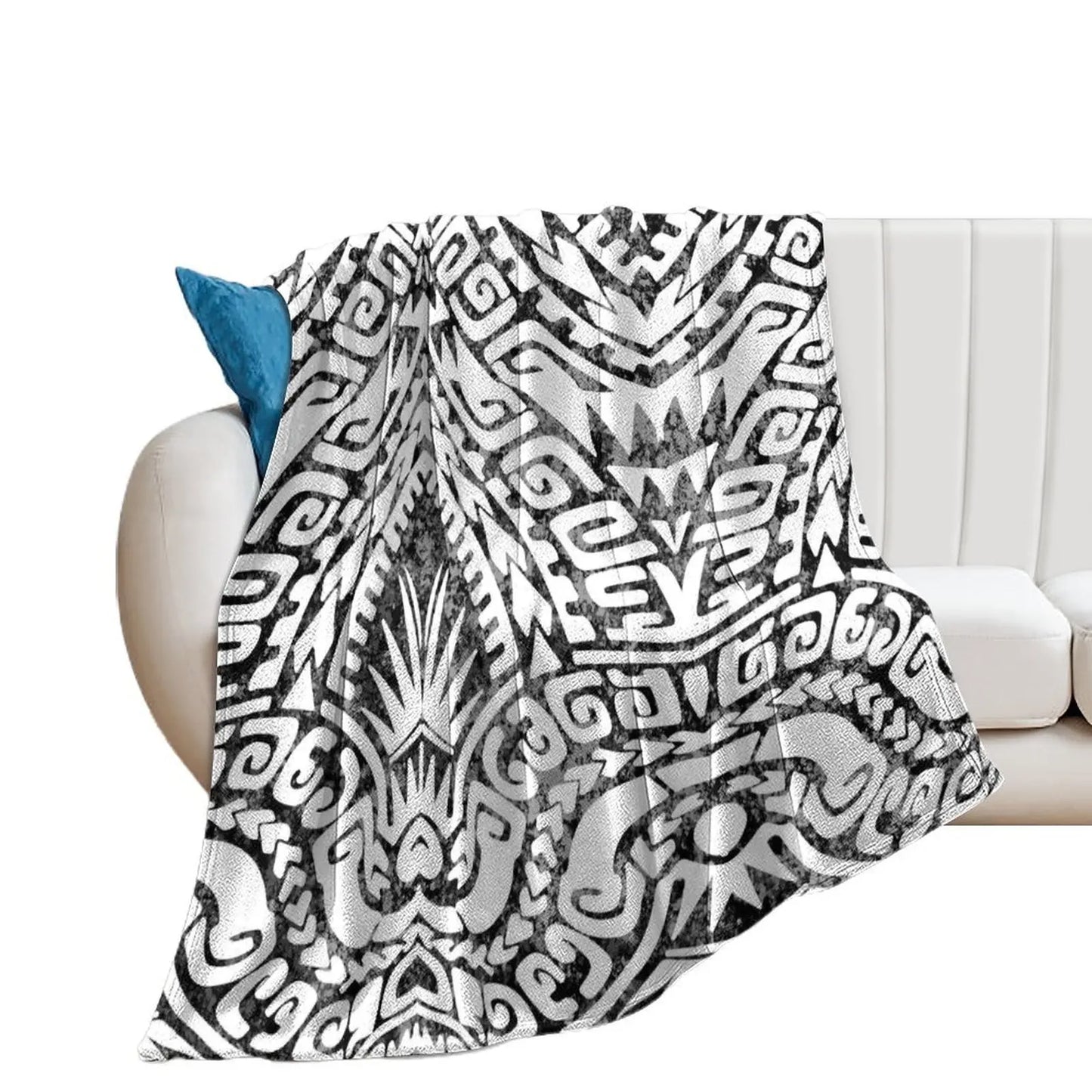 1MOQ Custom Print Sublimation Blankets Fiji Samoa Polynesian Tribal Winter Fleece Blanket Micro Plush Family Blanket for Kids