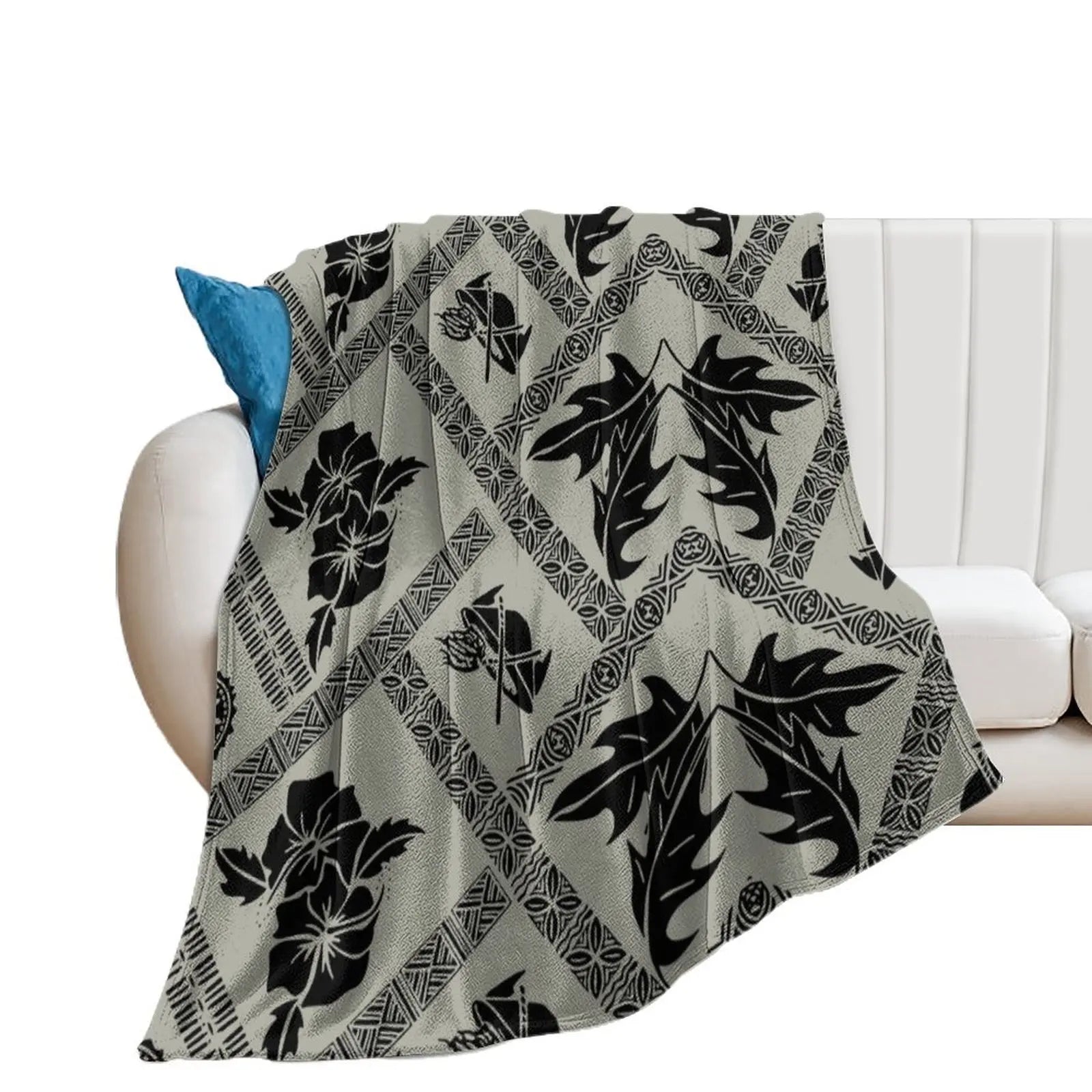 1MOQ Custom Print Sublimation Blankets Fiji Samoa Polynesian Tribal Winter Fleece Blanket Micro Plush Family Blanket for Kids