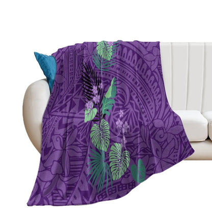 1MOQ Custom Print Sublimation Blankets Fiji Samoa Polynesian Tribal Winter Fleece Blanket Micro Plush Family Blanket for Kids