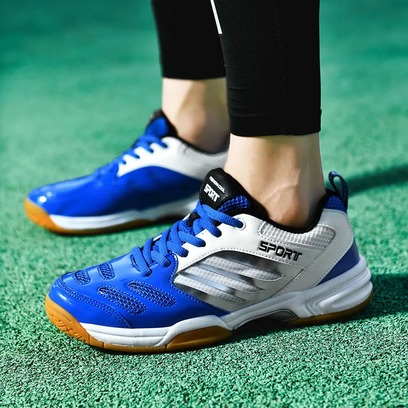2024 New Large Size Badminton Shoes Men's Custom Logo Rubber Leather Non-slip Breathable Comfortable Men Tennis Shoes