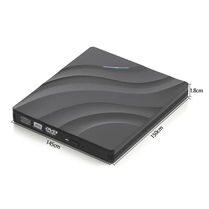 7 in 1 External Optical Drive DVD RW Burner with USB Type C Flash Drive & Card Reader for Laptop