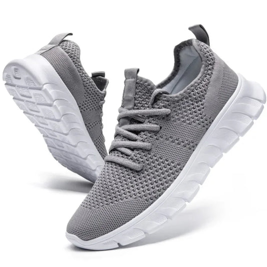 DZNAN PT053 Men Athletic Sneakers Black Loafers Casual Sports Knit Sneakers Breathable Athletic Running Walking Gym Shoe