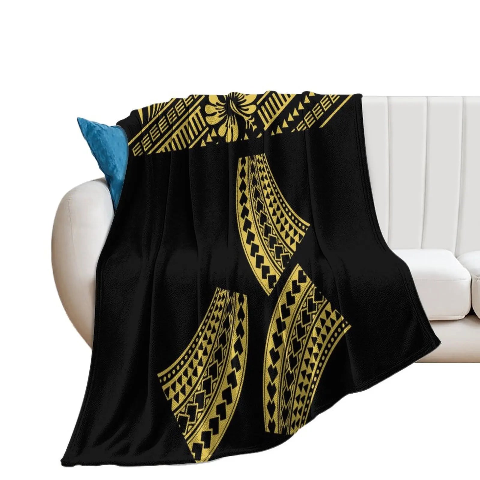 1MOQ Custom Print Sublimation Blankets Fiji Samoa Polynesian Tribal Winter Fleece Blanket Micro Plush Family Blanket for Kids
