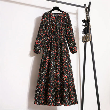 Dropshipping Trending Chiffon Dress Women's Summer Beach Travel Long Sleeve Flower Elegant Floral Girl Casual Dress