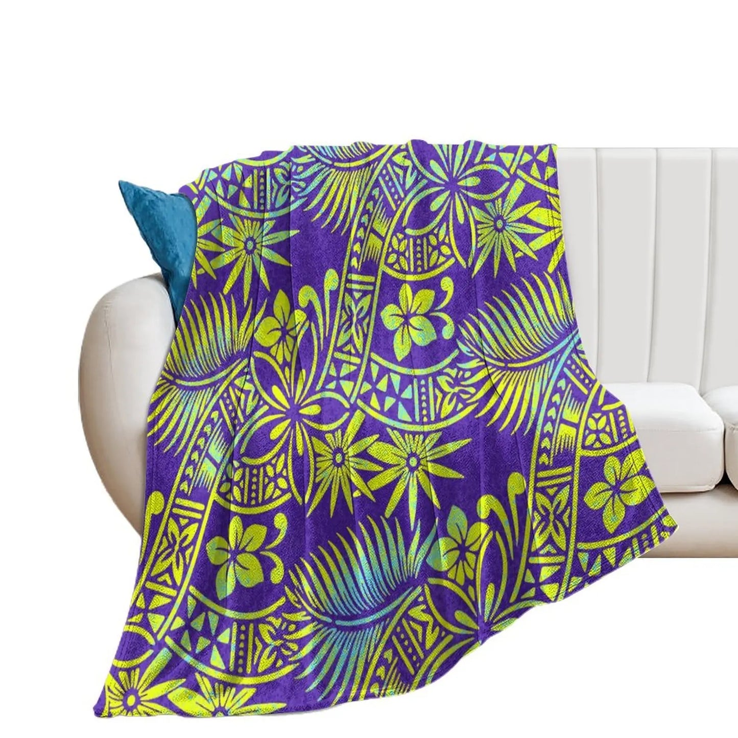 1MOQ Custom Print Sublimation Blankets Fiji Samoa Polynesian Tribal Winter Fleece Blanket Micro Plush Family Blanket for Kids