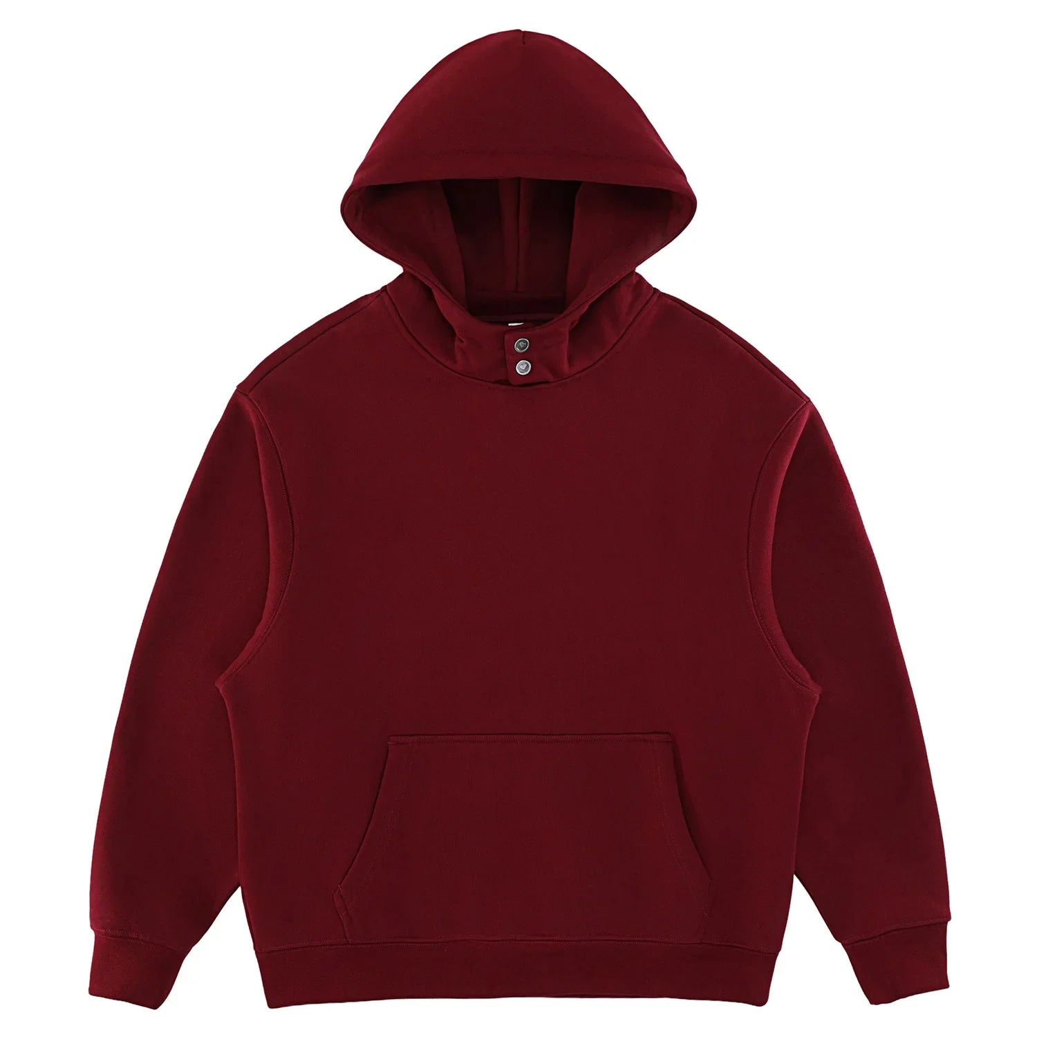 Double Button Closure Hood Drop Shoulder Cotton Blend Casual Top Quality Men's Custom Designer Oversized Hoodie