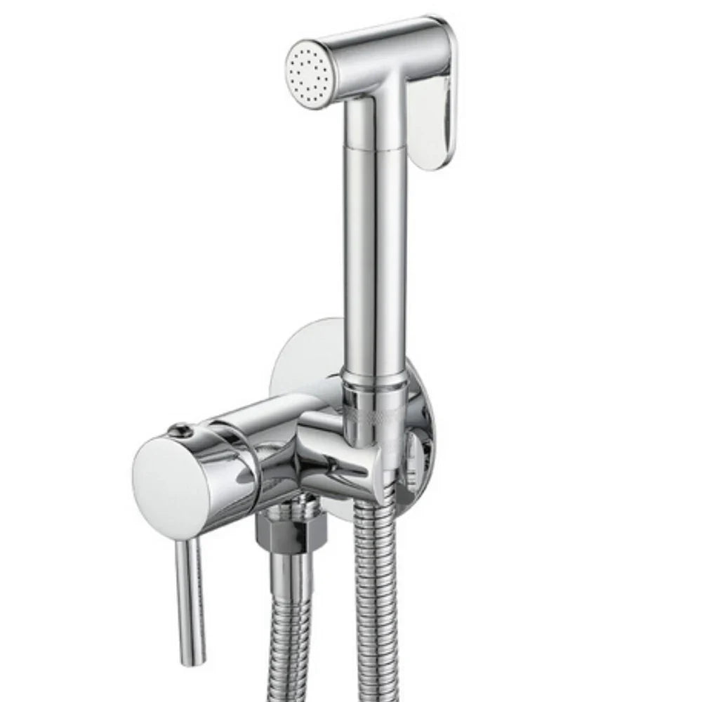 Brass Matt Black Round High Pressure Toilet Bidet Shower Head Sprayer Valve Faucet Set With 1.2m Hose Toilet Bidet Sprayer Set