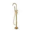 Brass Stainless Steel Dual Freestanding Bath Shower Mixer Floor Stand Mounted Tub Filler Bathtub Faucet Slide Bar Hotel Use