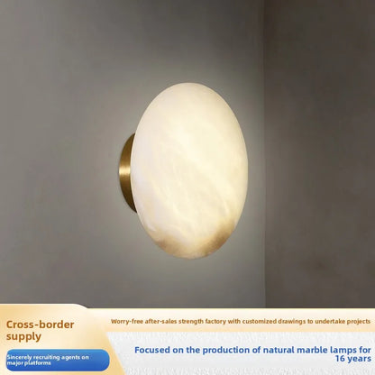Designer All-Copper LED Dimmable Wall Lamp Natural Spanish Marble 110V G9 Recessed Modern Bedroom Living Room Hot Style