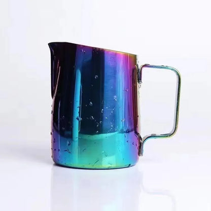 Coffee Milk Jug  Measuring Tool with Handle Metal Pitcher Bevel 304 Stainless Steel Latte Art Cappuccino Espresso Frothing Cup