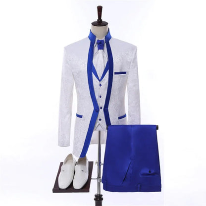 2024 New Arrival l Long Coat Designs Chinese Red Men Suit Gentle Men Tuxedo Prom Blazer Custom 3 Pieces (Jacket+vest+Pants)