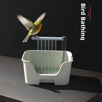 Custom Automatic Recirculating Bird Bath Tub, Electric Water Shower for Parrot Budgie Cockatiel
