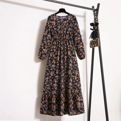 Dropshipping Trending Chiffon Dress Women's Summer Beach Travel Long Sleeve Flower Elegant Floral Girl Casual Dress