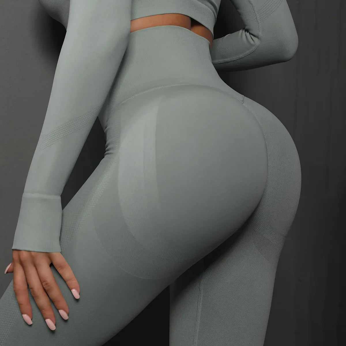 Cross-border Seamless Solid High Waist Tight Full Length Spandex/Nylon Yoga Pants Honey Peach Ass Training Sports Running