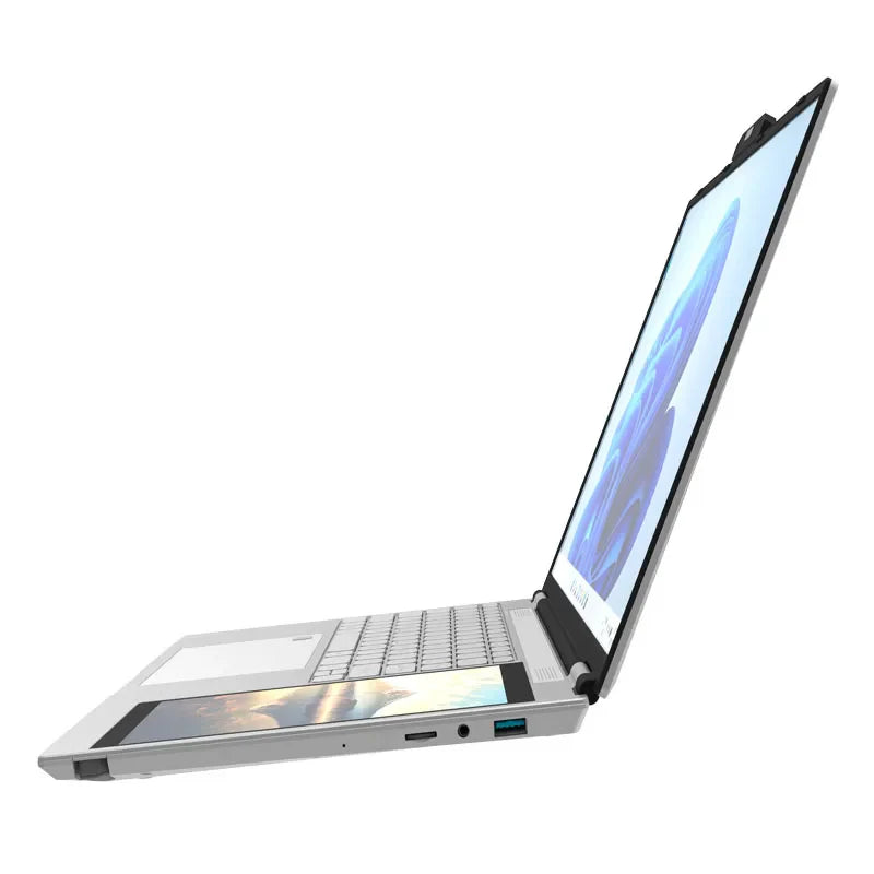 2026 New Game Personal and Home Laptops 15 Inch + 7 Inch Intel N95 RGB Backlit Keyboard Dual Screen Touch Office Business Laptop
