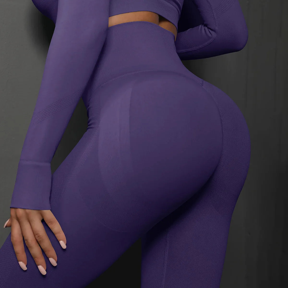 Cross-border Seamless Solid High Waist Tight Full Length Spandex/Nylon Yoga Pants Honey Peach Ass Training Sports Running