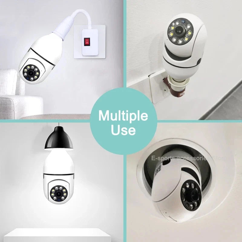 360 Panoramic Wifi HD Night Vision Ip Surveil Mini Surveillance Home Security Wireless Light Bulb PTZ Home Security Cameras