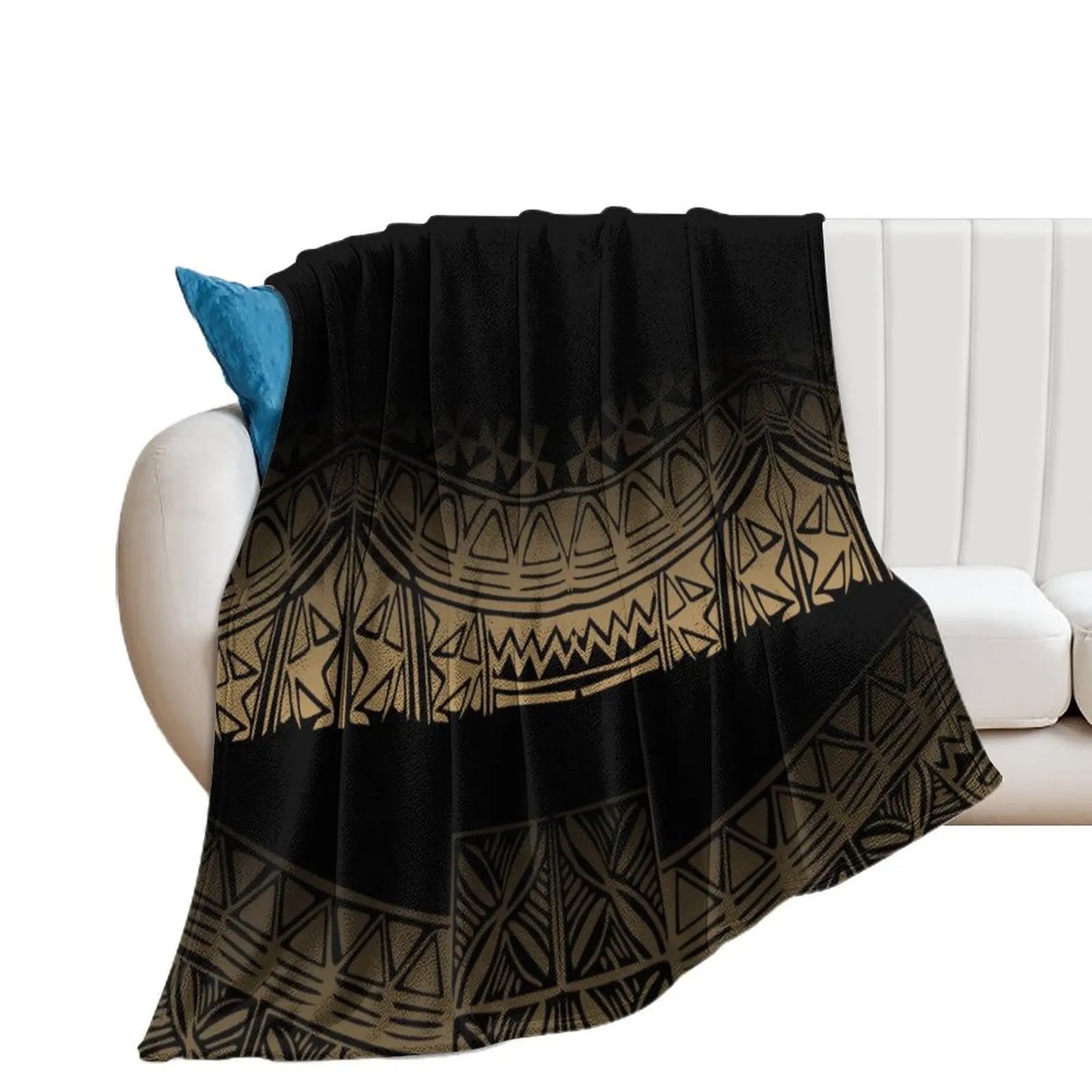 1MOQ Custom Print Sublimation Blankets Fiji Samoa Polynesian Tribal Winter Fleece Blanket Micro Plush Family Blanket for Kids