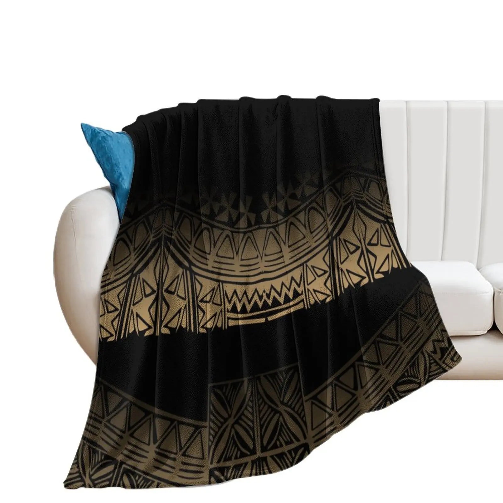 1MOQ Custom Print Sublimation Blankets Fiji Samoa Polynesian Tribal Winter Fleece Blanket Micro Plush Family Blanket for Kids