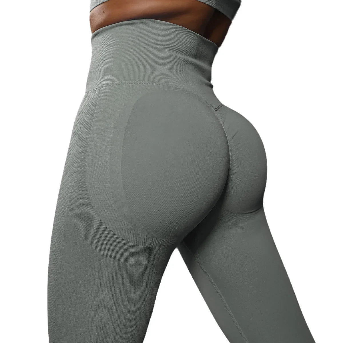 Cross-border Seamless Solid High Waist Tight Full Length Spandex/Nylon Yoga Pants Honey Peach Ass Training Sports Running