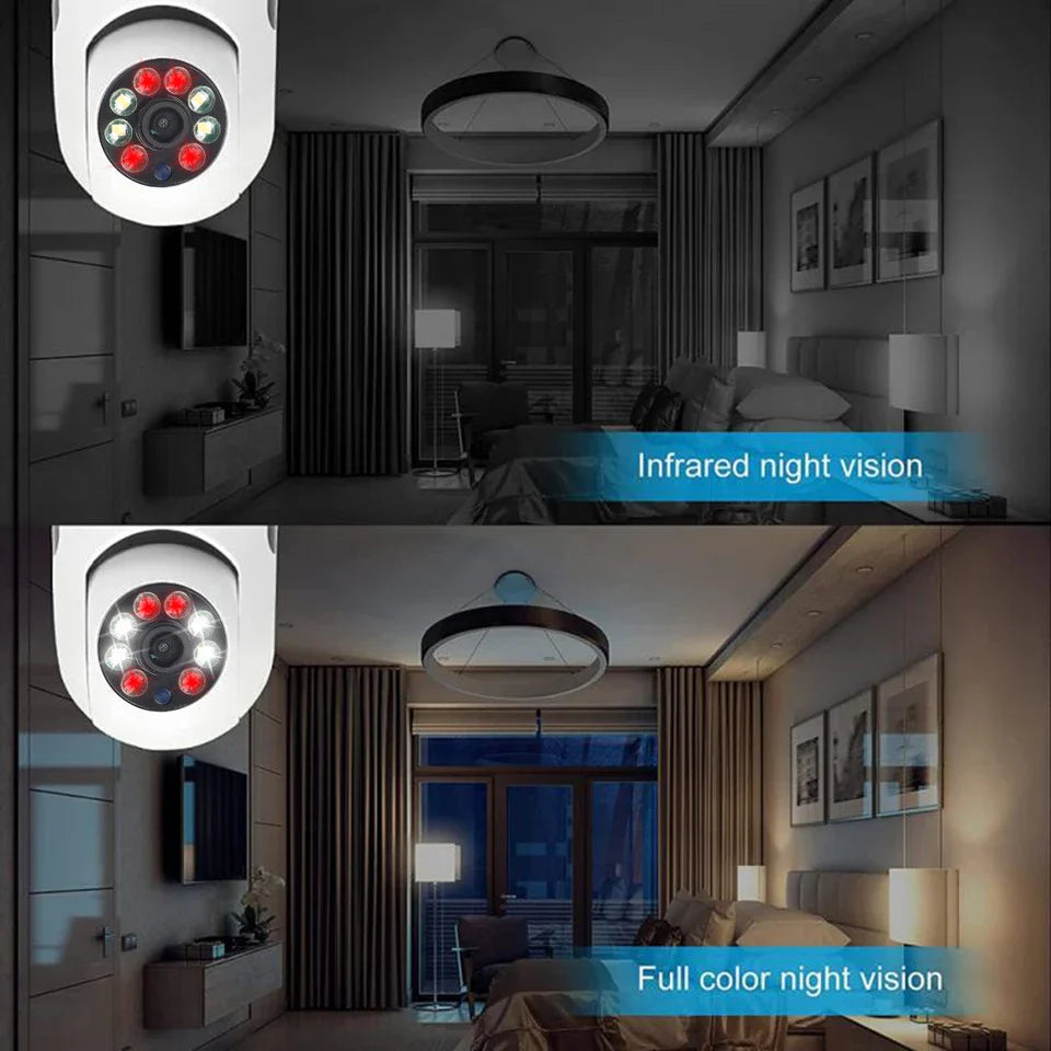 360 Panoramic Wifi HD Night Vision Ip Surveil Mini Surveillance Home Security Wireless Light Bulb PTZ Home Security Cameras