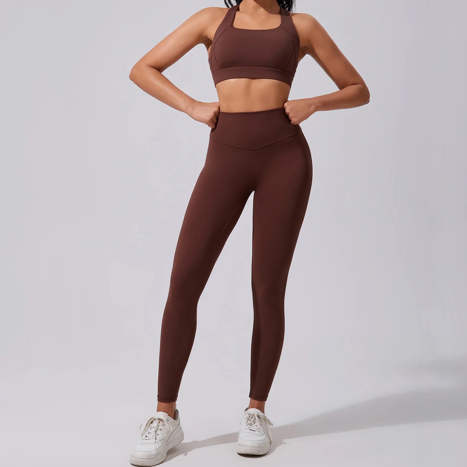 Custom Plus Size Women's Sets High Waist 2-Piece Sports Bra Leggings Yoga Set Breathable Four-Way Stretch Athletic Gym Sets
