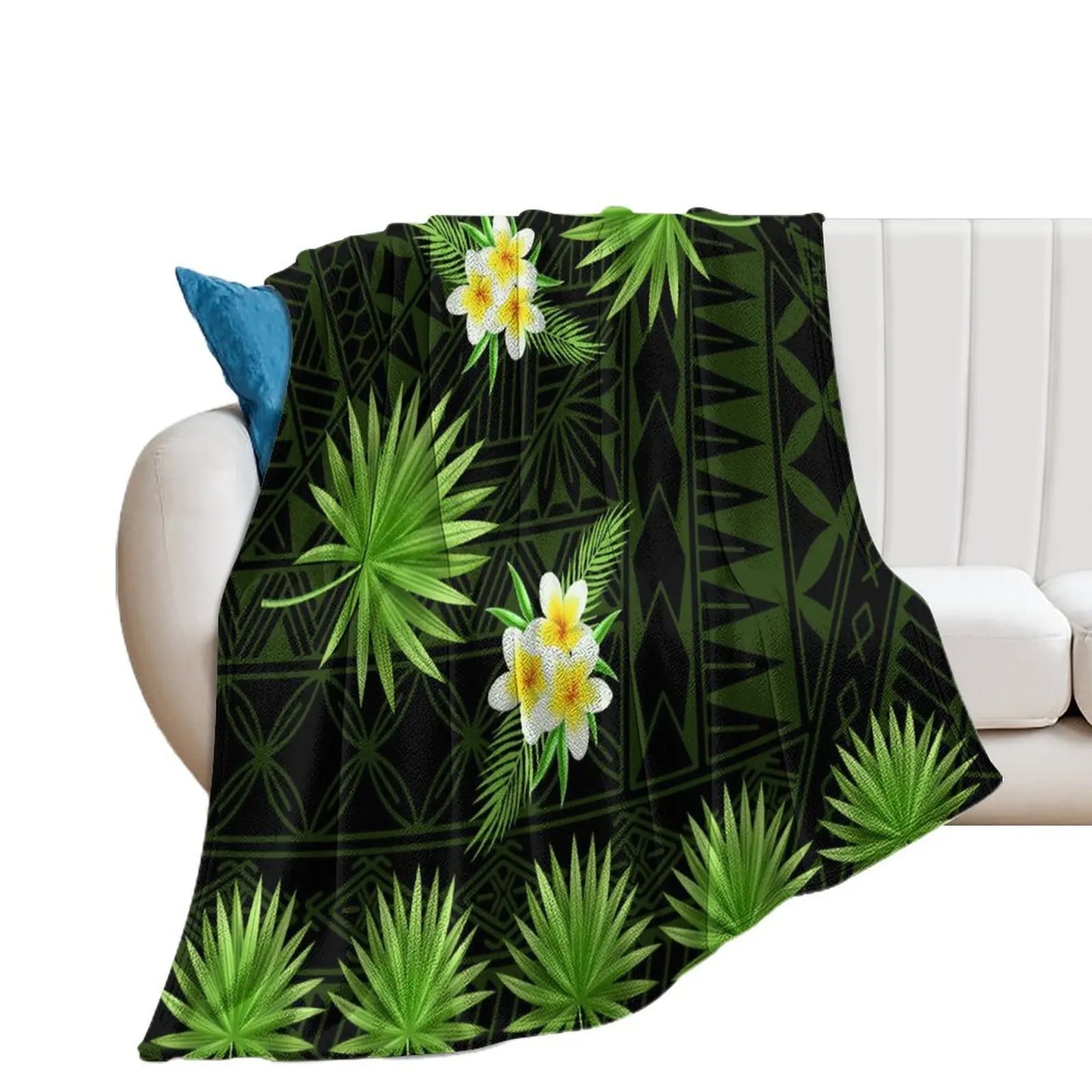 1MOQ Custom Print Sublimation Blankets Fiji Samoa Polynesian Tribal Winter Fleece Blanket Micro Plush Family Blanket for Kids