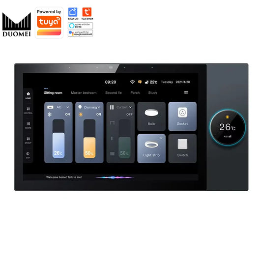 DUOMEI 10-Inch Tuya Smart Home Control System WiFi PC Glass Smart Central Control Screen Smart Switch Background Music Zigbee