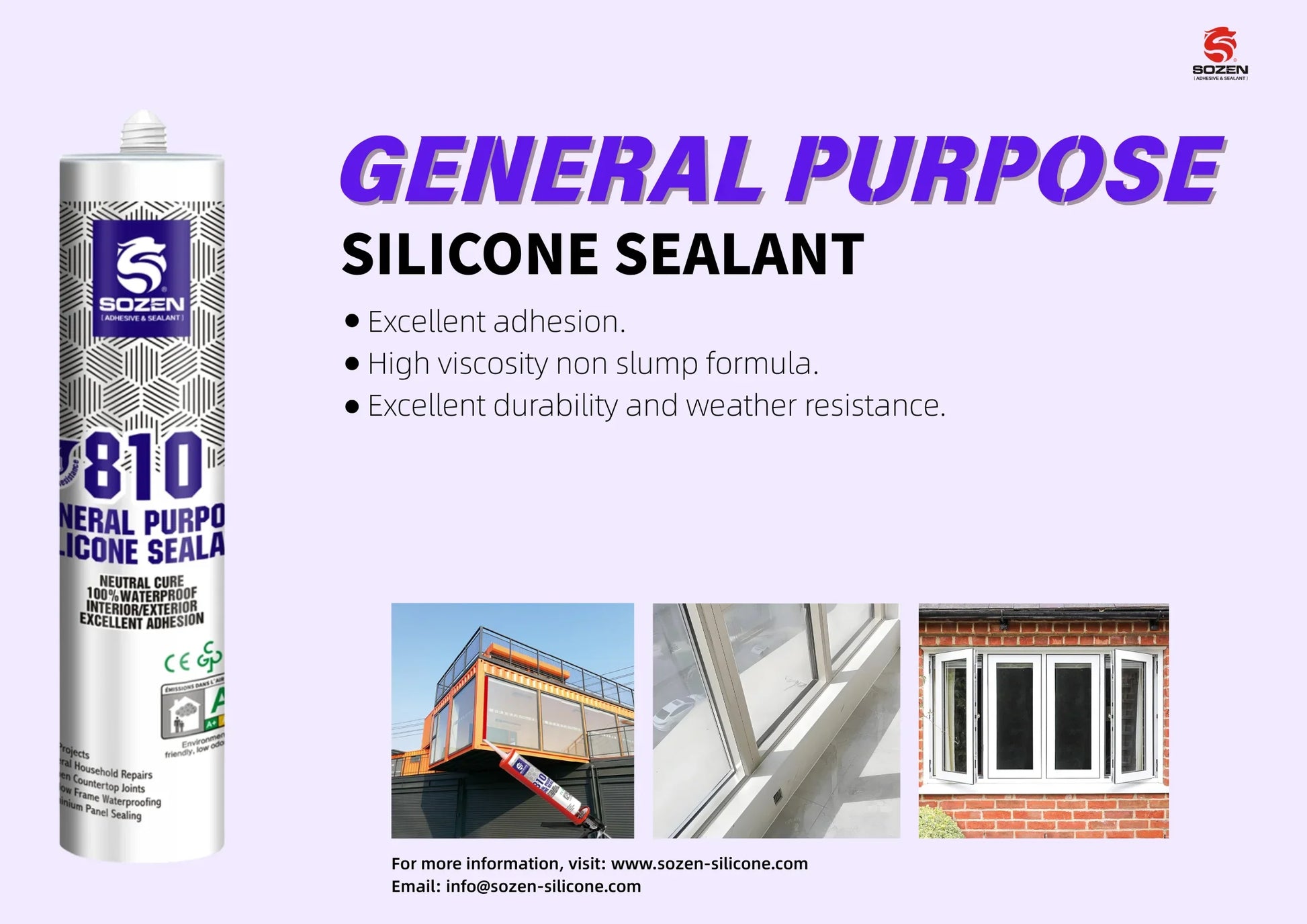 100% Waterproof Neutral Quick Drying Universal GP Silicone Sealant for Construction Indoor & Outdoor PVC Panel