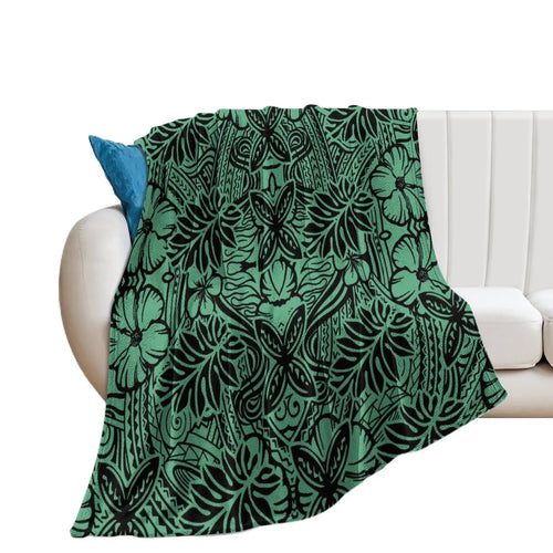 1MOQ Custom Print Sublimation Blankets Fiji Samoa Polynesian Tribal Winter Fleece Blanket Micro Plush Family Blanket for Kids
