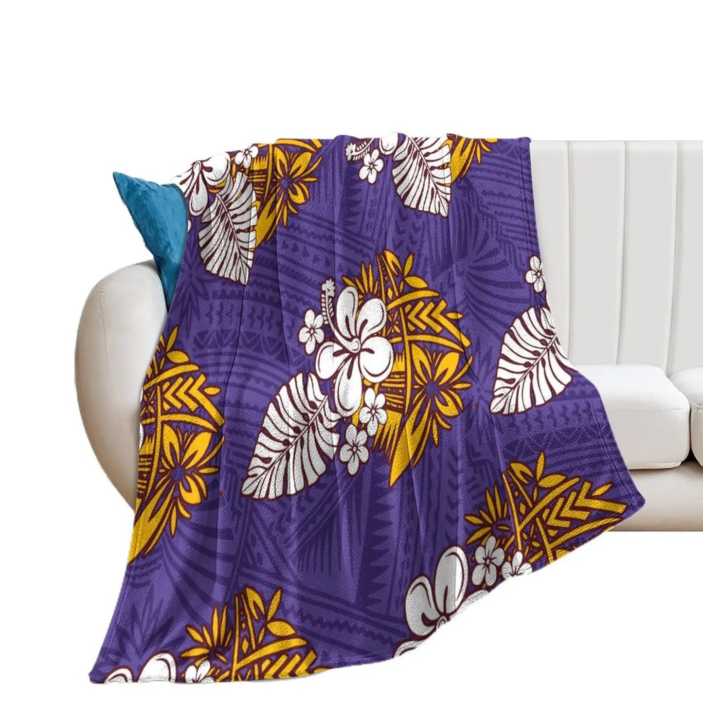 1MOQ Custom Print Sublimation Blankets Fiji Samoa Polynesian Tribal Winter Fleece Blanket Micro Plush Family Blanket for Kids