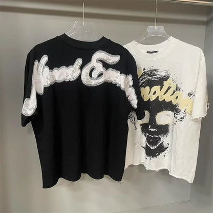 American Fashion Brand MIXED EMOTION Cotton Short Sleeved T-shirt Short Top