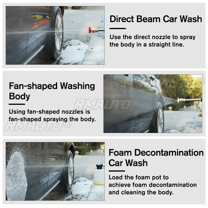 2000mAh Cordless High Pressure Washer Spray Water Gun Car Wash Pressure Water Nozzle Cleaning Machine for Makit 18V Battery