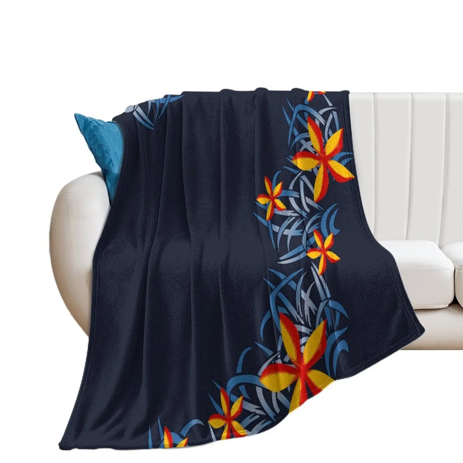 1MOQ Custom Print Sublimation Blankets Fiji Samoa Polynesian Tribal Winter Fleece Blanket Micro Plush Family Blanket for Kids