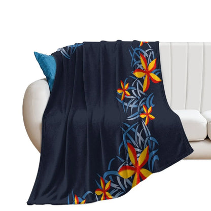 1MOQ Custom Print Sublimation Blankets Fiji Samoa Polynesian Tribal Winter Fleece Blanket Micro Plush Family Blanket for Kids