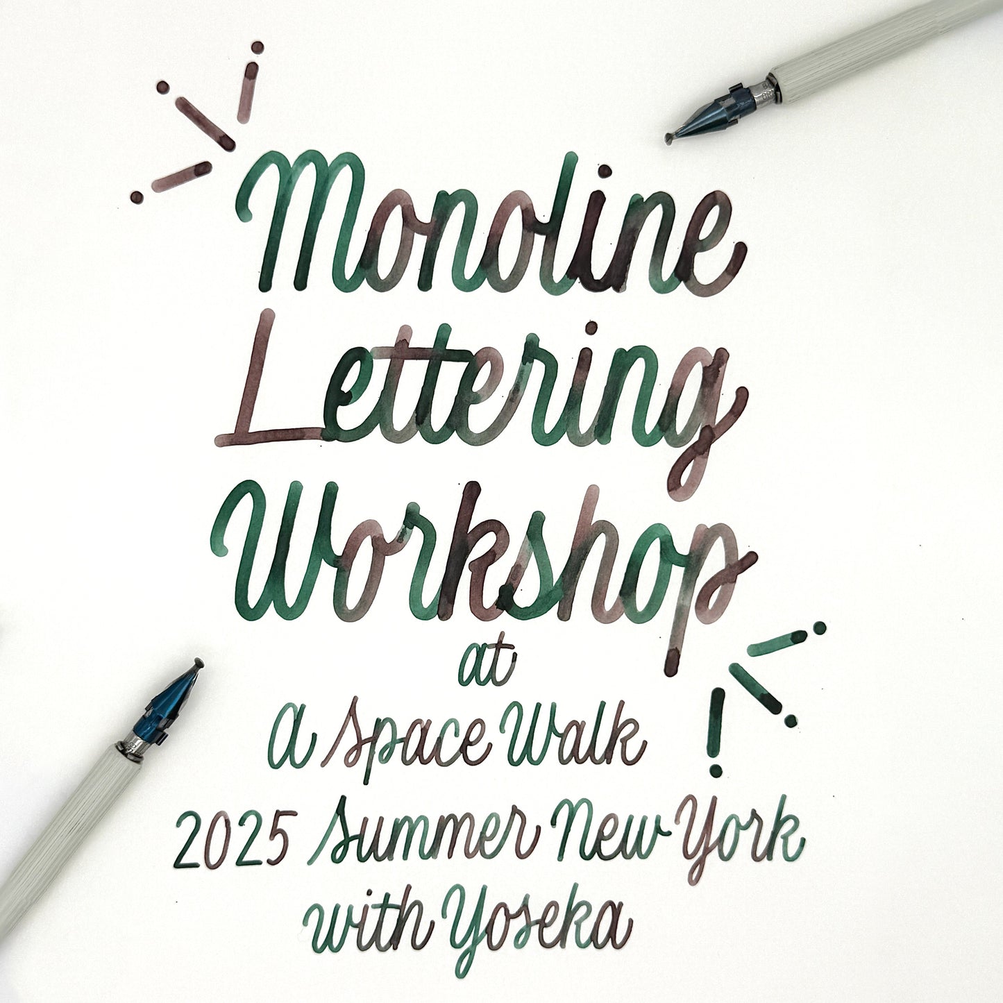 A Space Walk - Monoline Lettering Workshop with Bechori (Reservations Begin July 1 - 12pm ET)