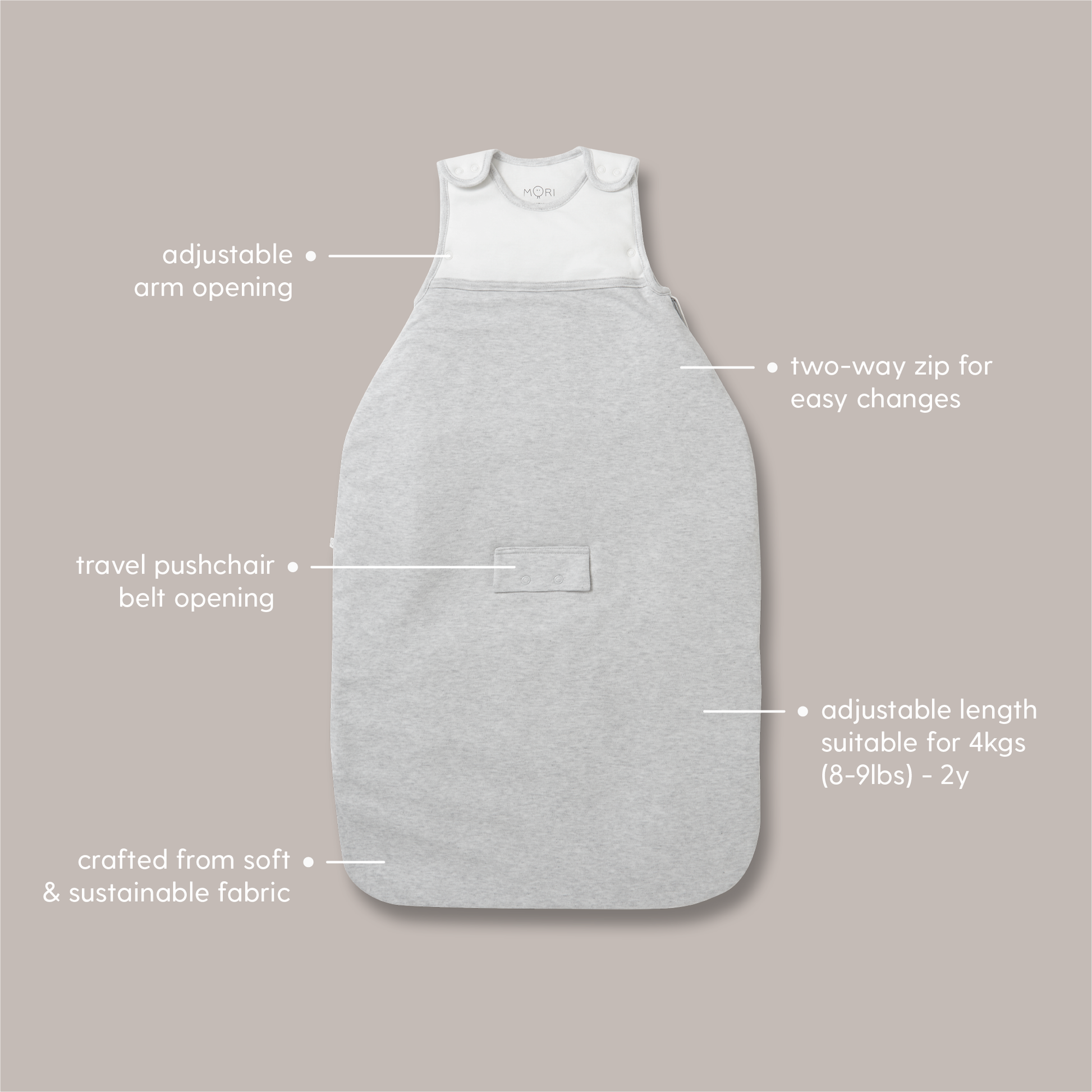 Clever Year Round Sleeping Bag 1.5 TOG - Grey