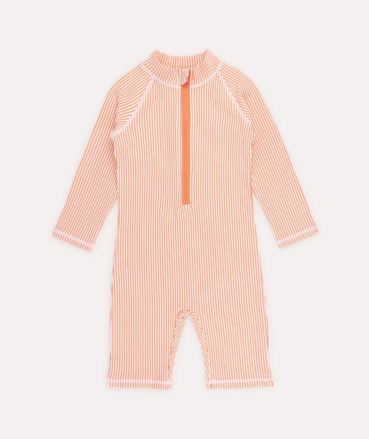 KIDLY by MORI 3/4 Sleeve Seersucker Sunsuit