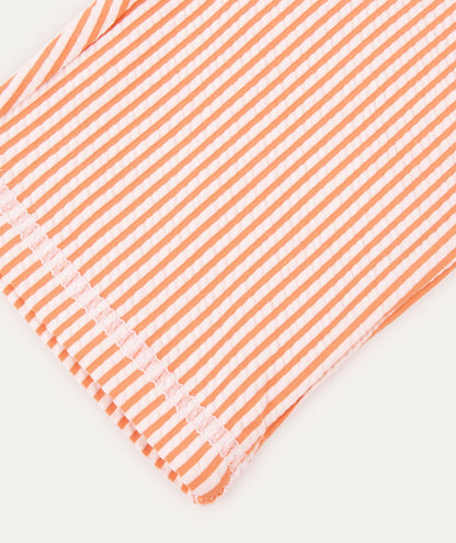 KIDLY by MORI 3/4 Sleeve Seersucker Sunsuit