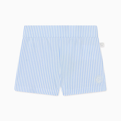 Cloud Stripe Seersucker Swim Shorts