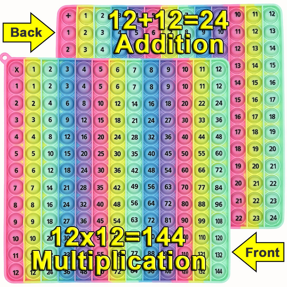 12X12 European and American Multiplication Table Math Practice Board Silicone Educational Science Learning Aid Toy Fun