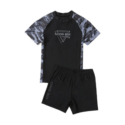 Children's Swimwear Boys' Big Children Split 2025 New Fat Children's Big Children's Hot Spring Swimming Trunks Youth Swimming suit