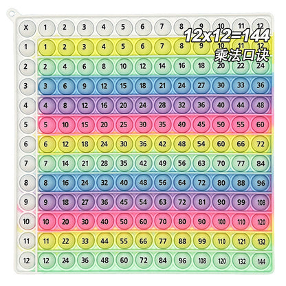 12X12 European and American Multiplication Table Math Practice Board Silicone Educational Science Learning Aid Toy Fun