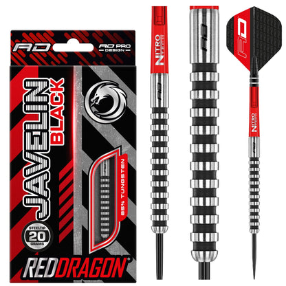 RED DRAGON - Javelin Black Darts - 85% Tungsten - 20g