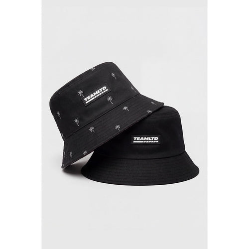 TEAMLTD - BUCKET HAT (REVERSIBLE) | Black Mini Palm