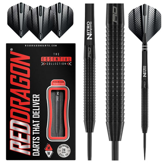 RED DRAGON - Razor Edge Black Darts - 85% Tungsten - 28g