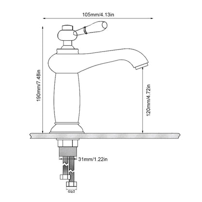 Basin Sink Faucet Mixer Faucet Single Lever Hot Cold Water Tap Brass Bath Faucet Retro Water Saving Bathroom Washbasin Taps