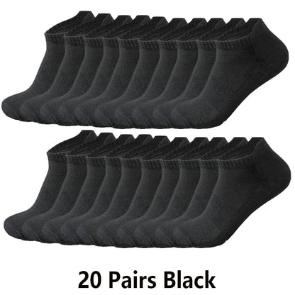10/20 Pairs Ankle Socks Men Women Mesh Breathable Cotton Couple Student Ear thletic Sports Running Solid Color Boat Socks Summer